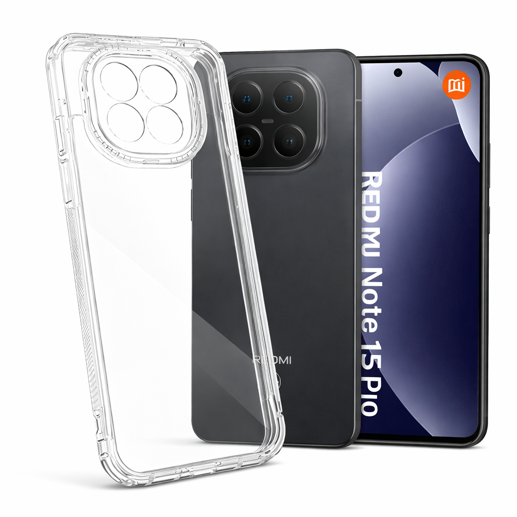 Capinha Transparente Anti-Impacto TPU + PC para Redmi Note 15 / 15 Pro / 15 Pro Plus