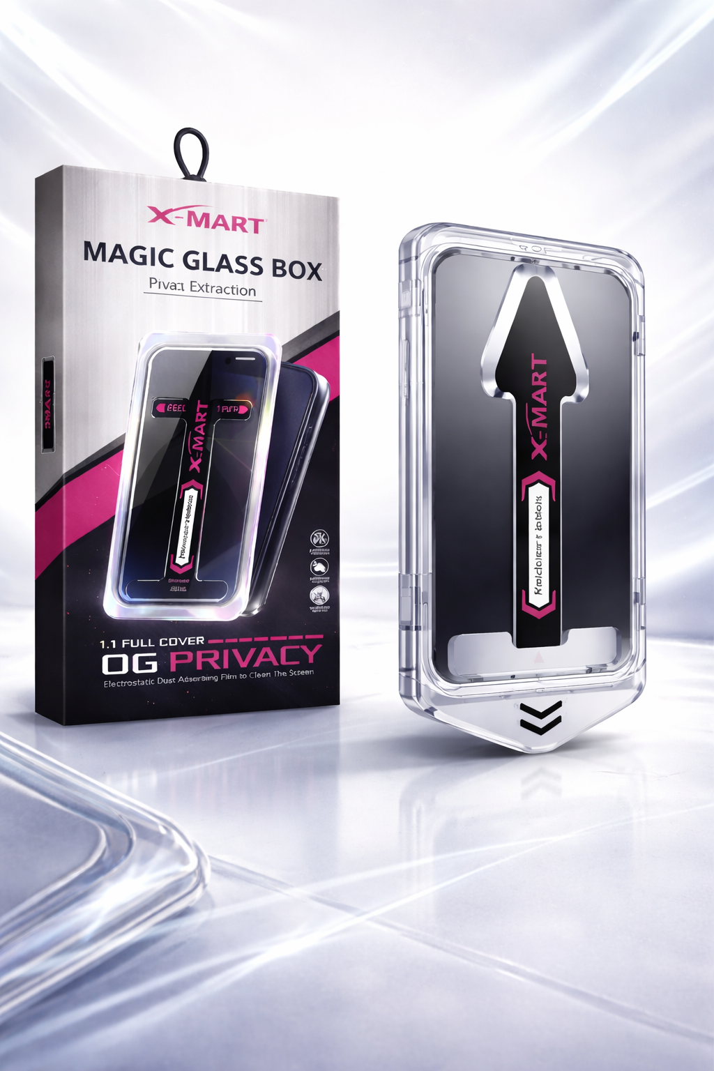 Película Privativa com Aplicador Automático para iPhone | Anti-Espionagem Premium