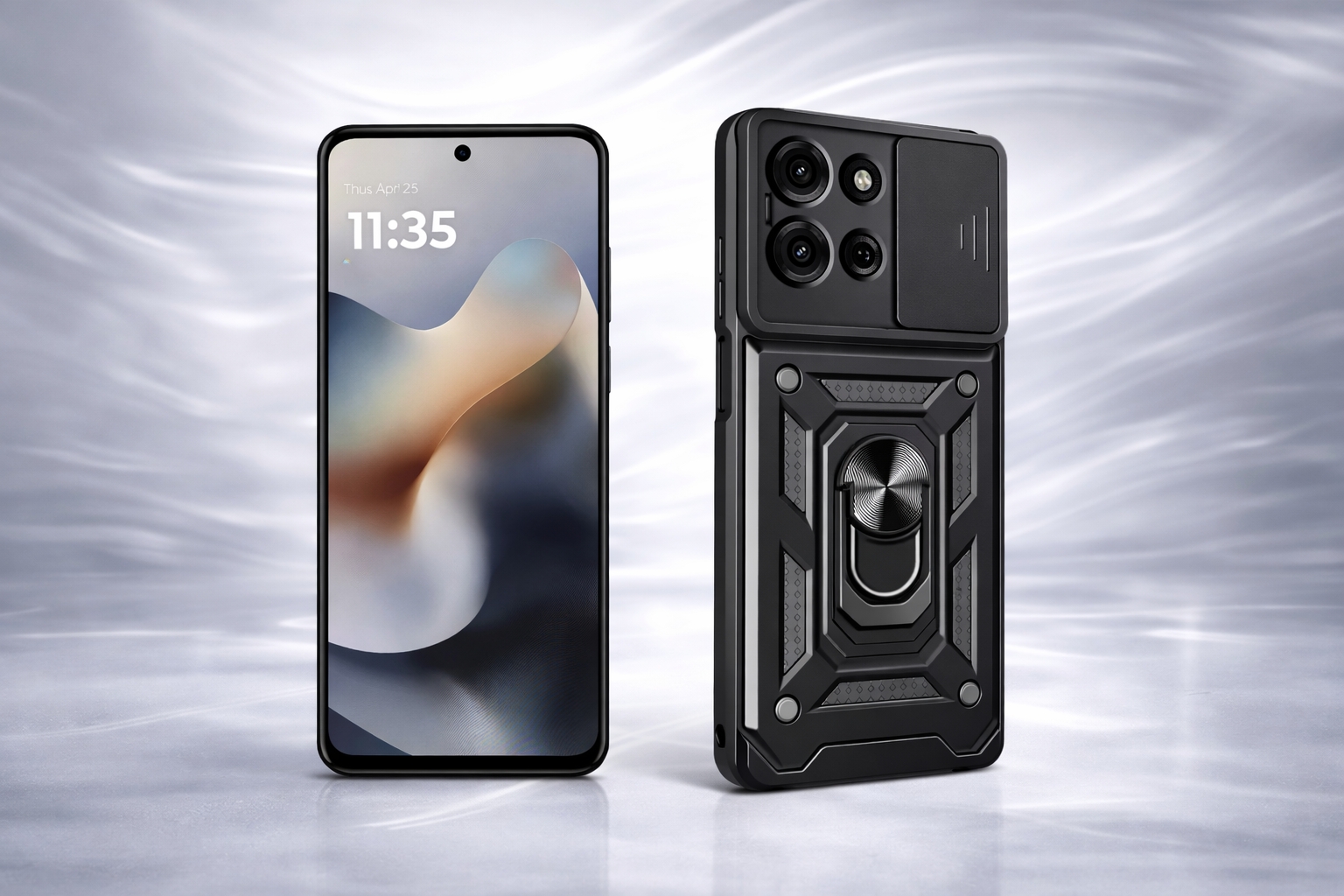 Capa Armadura Premium com Suporte e Proteção de Câmera para Motorola Moto G56 | Anti Impacto